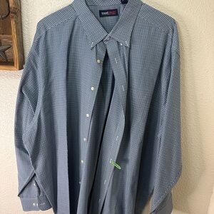 Roundtree & Yorke Blue Casual Button Down Shirt